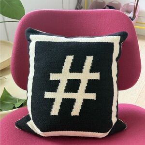 Jonathan Adler Black and White Hashtag Accent Pillow